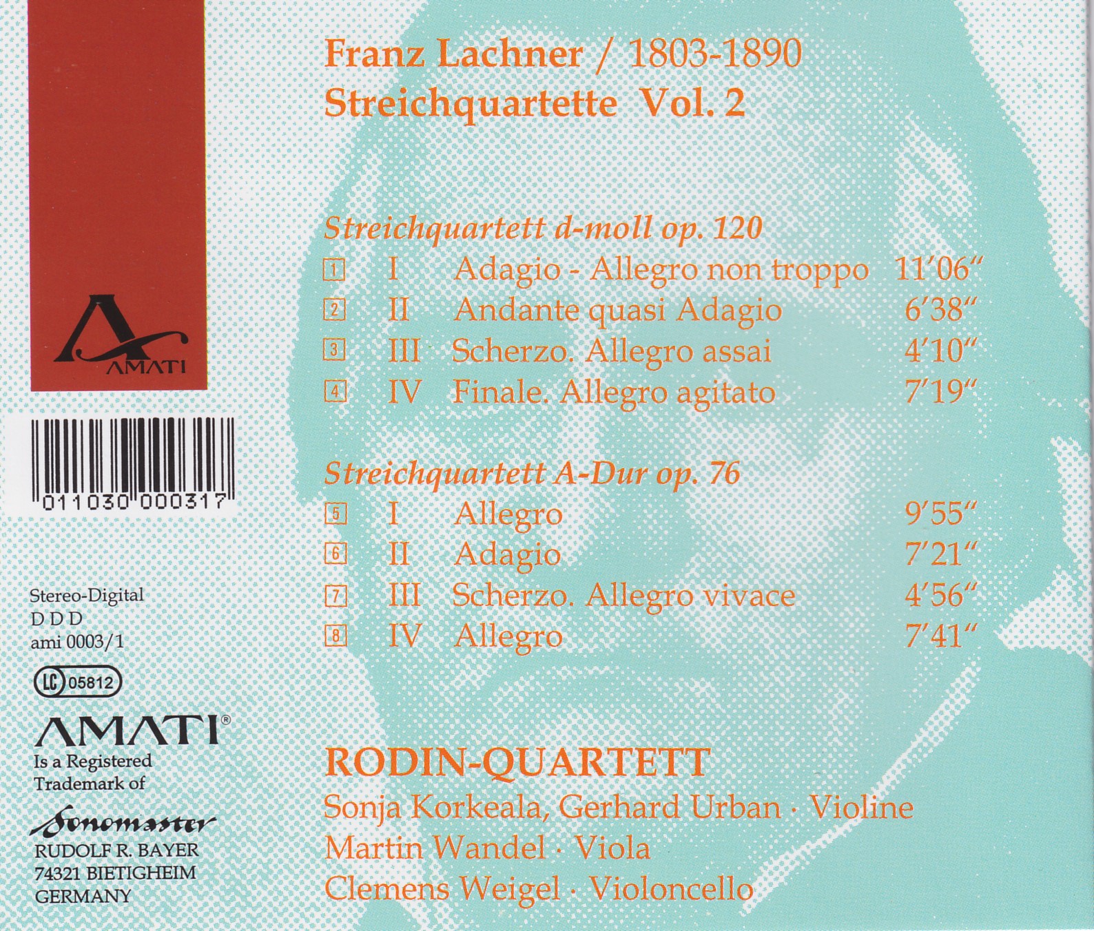 Franz Lachner - Streichquartette Vol.2