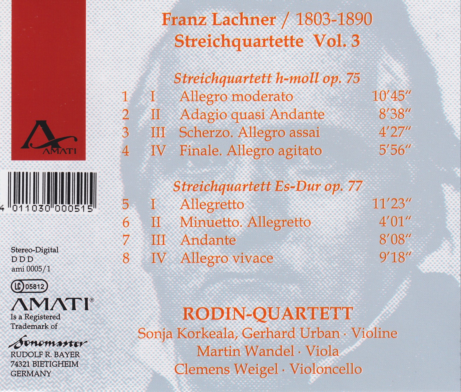 Franz Lachner - Streichquartette Vol.3