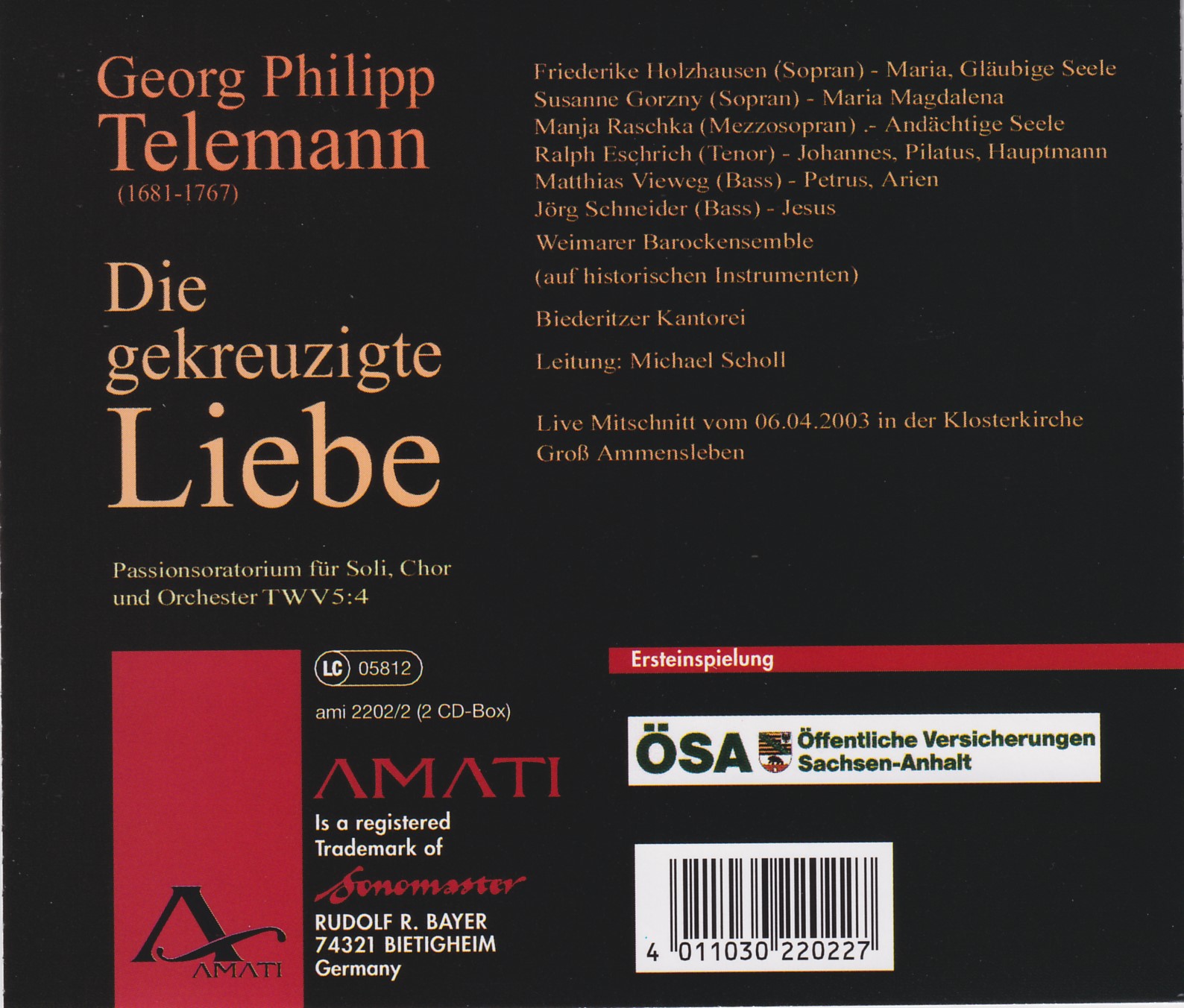 Georg Philipp Telemann  - Die gekreuzigte Liebe