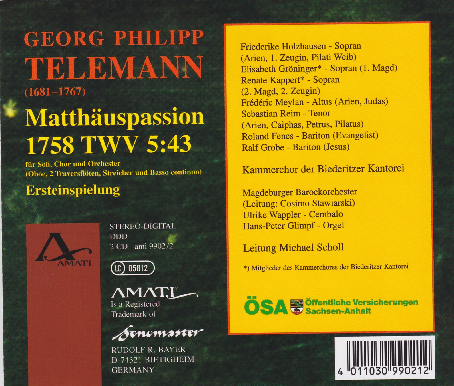 Georg Philipp Telemann - Matthäus-Passion